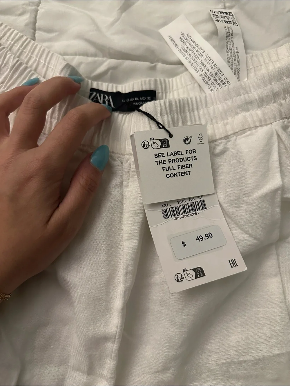 ZaraLightweight White Wide-Leg Linen Pants